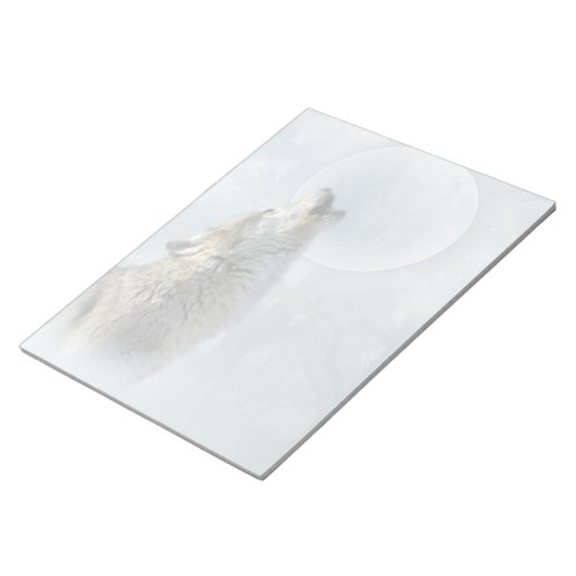 ウルフブルームーンメモ帳8.5X11 ノートパッド (アングル)