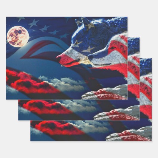 ウルフプライドオブカントリーアンドフラッグ ラッピングペーパーシート (セット)