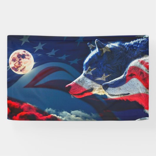 ウルフプライドオブカントリーアンドフラッグ 横断幕 (横)