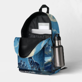 ウルフプリントカットソーバッグ プリントバックパック