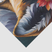 ウルフプロファイルカラフルフローラポートレートアート 薄葉紙 (詳細)