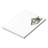 ウルフヘッドのロゴ水彩画 ノートパッド (回転)