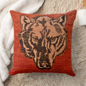 ウルフヘッドオンレッド クッション (ブランケット)