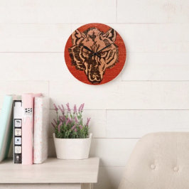 ウルフヘッドオンレッド ラージ壁時計