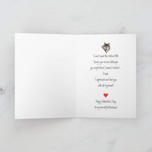 ウルフヘッドバレンタインラブマイハート野生動物 シーズンカード (内部)