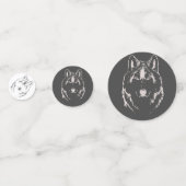 ウルフヘッド顔木炭ホワイト紙吹雪 コンフェッティ (正面)