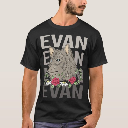 ウルフヘッド – エヴァン名 Tシャツ (正面)