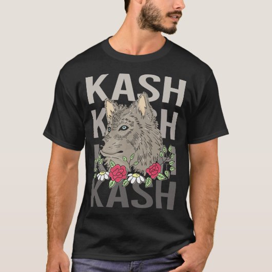 ウルフヘッド – Kash名 Tシャツ (正面)