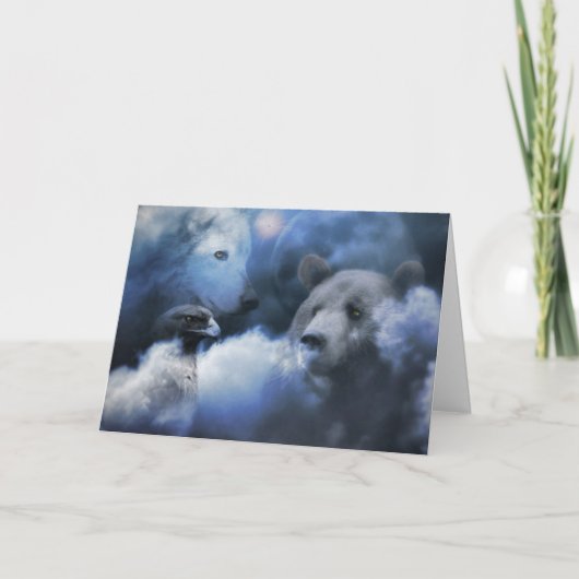 ウルフベアとイーグルスピリットの季節のグリーティングカード シーズンカード (正面)