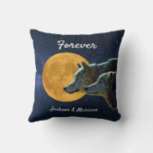 ウルフペアと満月 クッション (裏面)