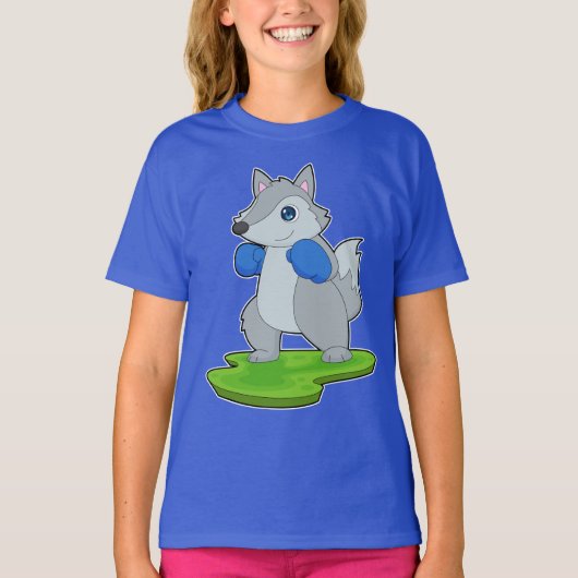 ウルフボクサーボクシング手袋ボクシング Tシャツ (正面)