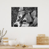 ウルフポスター（白黒） ポスター (キッチン)