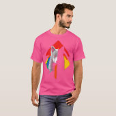ウルフポリゴンカラフルアートアニマルラブ抽象芸術ツール Tシャツ (正面フル)