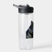ウルフポートレートあなたの名前カスタム手書き ウォーターボトル (右面)