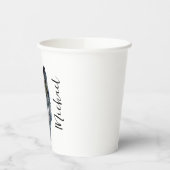 ウルフポートレートあなたの名前カスタム手書き 紙コップ (左)