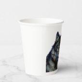 ウルフポートレートあなたの名前カスタム手書き 紙コップ (右)