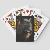 ウルフポートレート動物自然ワイルドライフダーク絵画ズ トランプ (裏面)