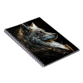 ウルフポートレート動物自然ワイルドライフダーク絵画ズ ノートブック (右側)