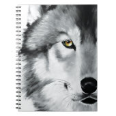 ウルフポートレート白黒 ノートブック (正面)