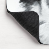 ウルフポートレート白黒 マウスパッド (コーナー)