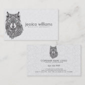 ウルフポートレート詳細抽象芸術イラストレーション 名刺 (正面/裏面)