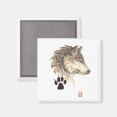 ウルフポートレート マグネット (正面/裏面)