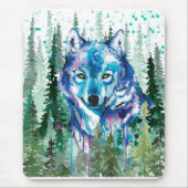 ウルフマウスパッド | カラフルオオカミ マウスパッド (正面)