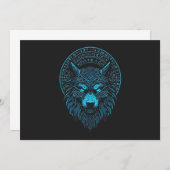 ウルフマスクオディンルーンノースコンパスバイキング 招待状 (正面/裏面)