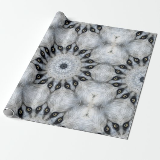 ウルフマンダラの激しい目と怒りの対称性 ラッピングペーパー (アンロールド)