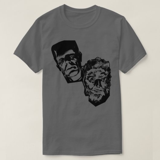 ウルフマン人狼ヴィンテージホラーポスター Tシャツ (デザイン正面)