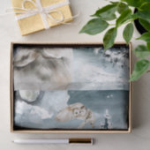 ウルフムーンウィンターランドスケープ水彩フクロウ 薄葉紙 (ギフト)