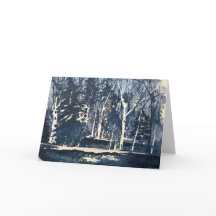 ウルフムーンウォーター色空白のグリーティングカード