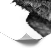 ウルフモダンポートレート白黒 ポスター (角)