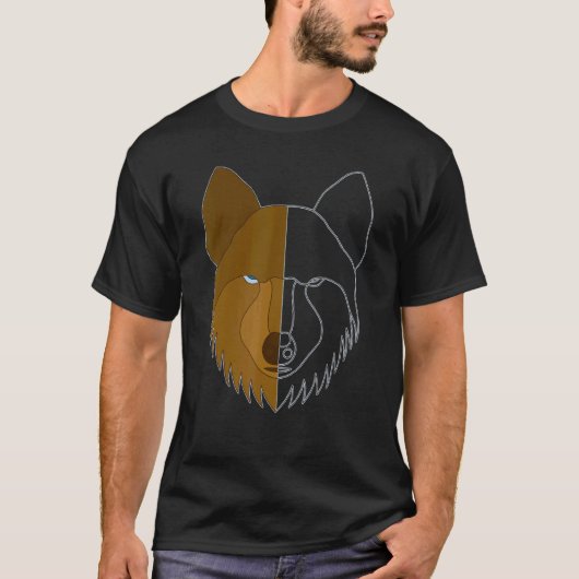 ウルフモチーフプレデター顔ウルフ Tシャツ (正面)