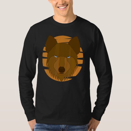 ウルフモチーフプレデター顔ウルフ Tシャツ (正面)