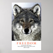 ウルフユニークやる気を起こさせるインディアン引用文プリント ポスター (正面)