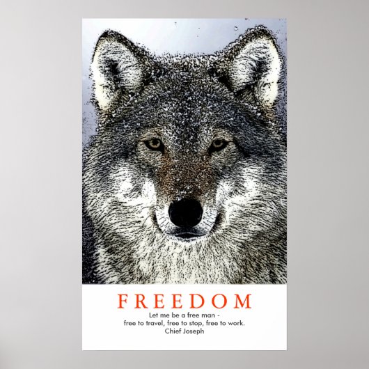 ウルフユニークやる気を起こさせるインディアン引用文プリント ポスター (正面)