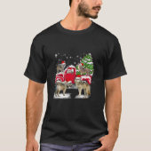 ウルフライディングレッドトラックメリークリスマスXマス醜いL Tシャツ (正面)