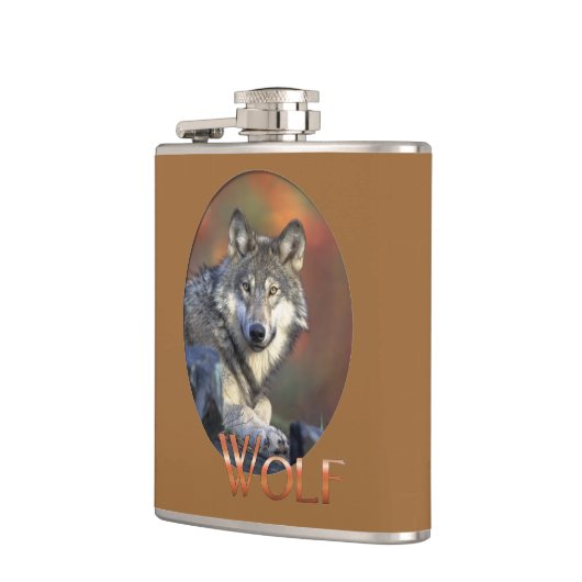 ウルフラバーズアート フラスク (左)