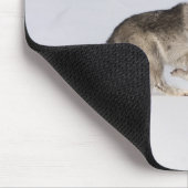 ウルフランニングの雪の中2 マウスパッド (コーナー)