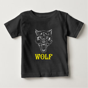ウルフロゴのサインとシンボルTシャツ ベビーTシャツ