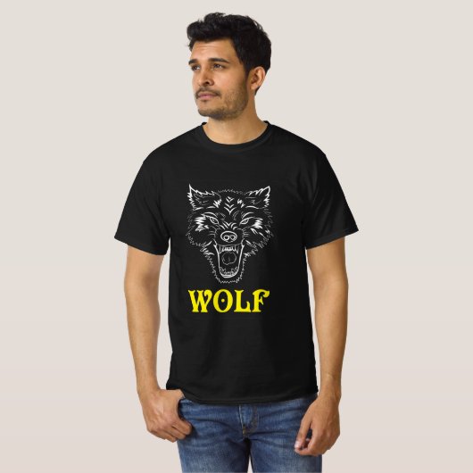 ウルフロゴ記号と記号 Tシャツ (正面フル)