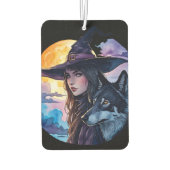 ウルフ付き魔女 – ハロウィンファンおもしろい1 カーエアーフレッシュナー (裏面)