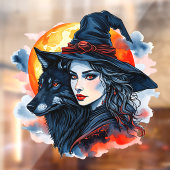 ウルフ付き魔女 – ハロウィンファンおもしろい2 ウィンドウサイン (シート2)
