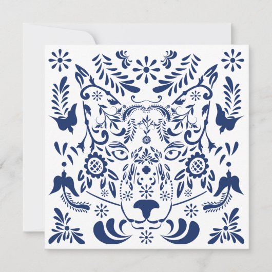 ウルフ伝統的パターンのポストカード シーズンカード (正面)