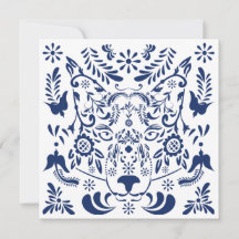 ウルフ伝統的パターンのポストカード