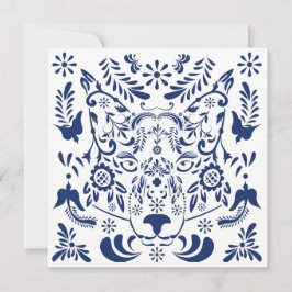 ウルフ伝統的パターンのポストカード シーズンカード