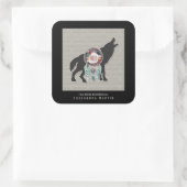 ウルフ先住民アメリカン動物霊書 スクエアシール (バッグ)