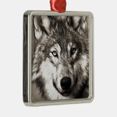 ウルフ写真芸術精神ガイド動物の愛 メタルオーナメント (右)