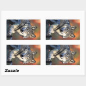 ウルフ写真 長方形シール (シート)